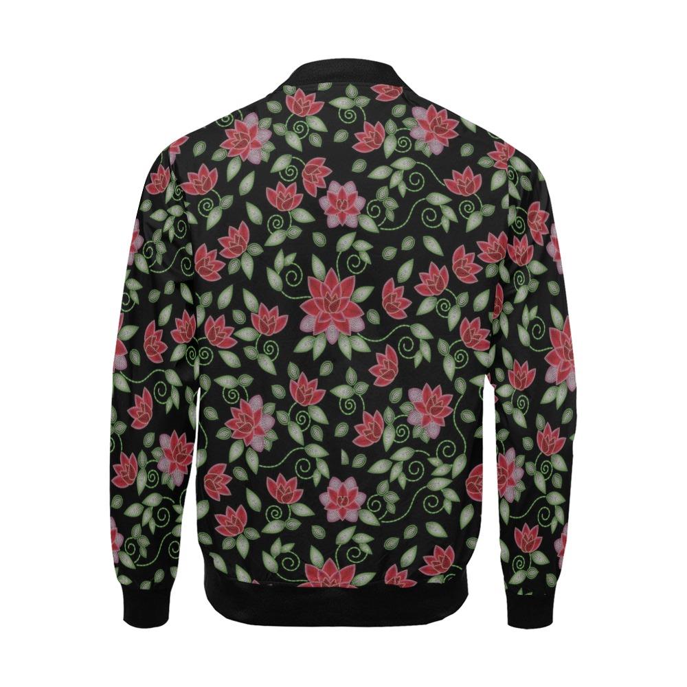 Red Beaded Rose All Over Print Bomber Jacket for Men (Model H19) All Over Print Bomber Jacket for Men (H19) e-joyer 