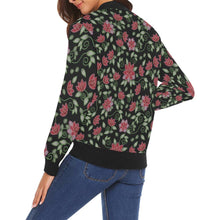Load image into Gallery viewer, Red Beaded Rose All Over Print Bomber Jacket for Women (Model H19) All Over Print Bomber Jacket for Women (H19) e-joyer 
