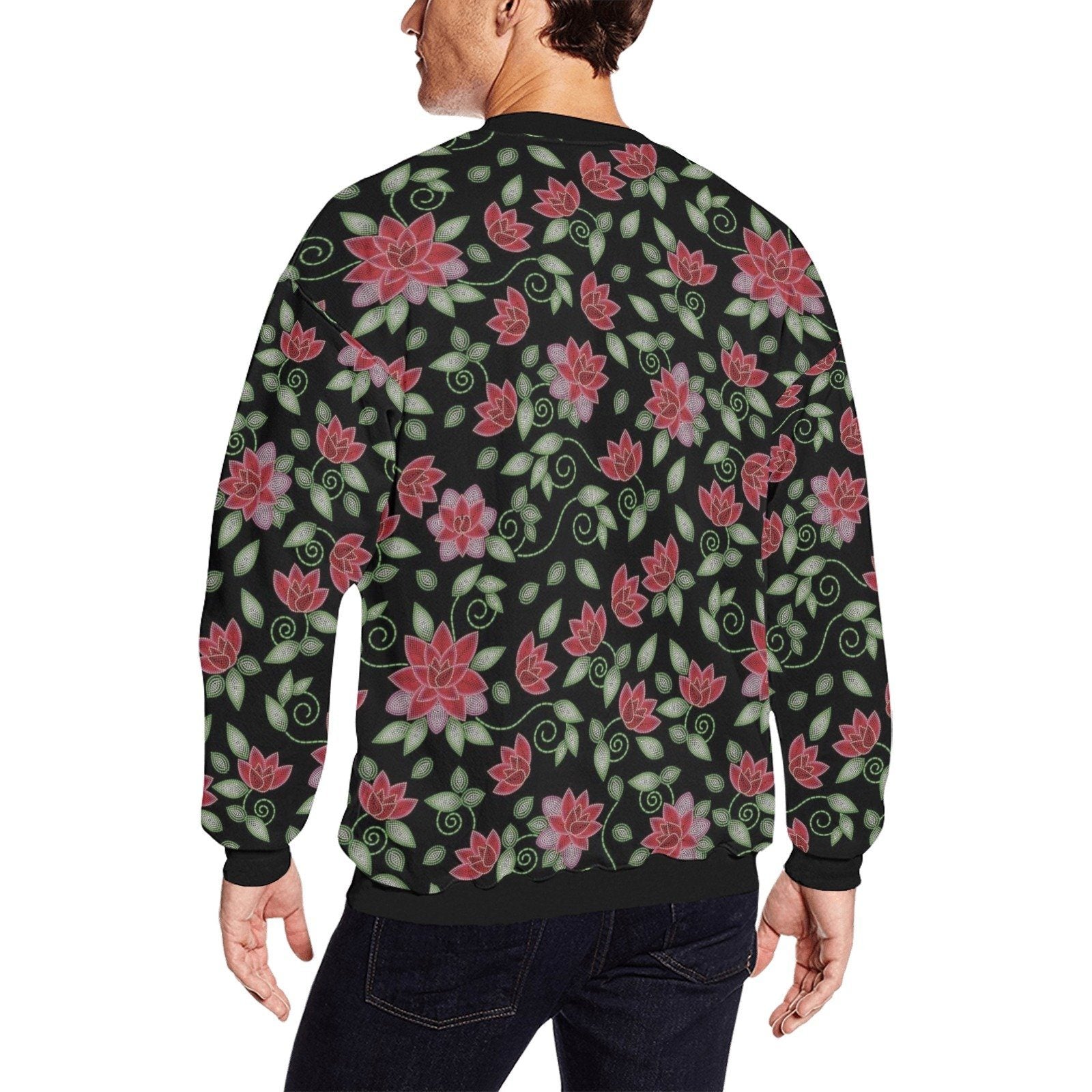 Red Beaded Rose All Over Print Crewneck Sweatshirt for Men (Model H18) shirt e-joyer 