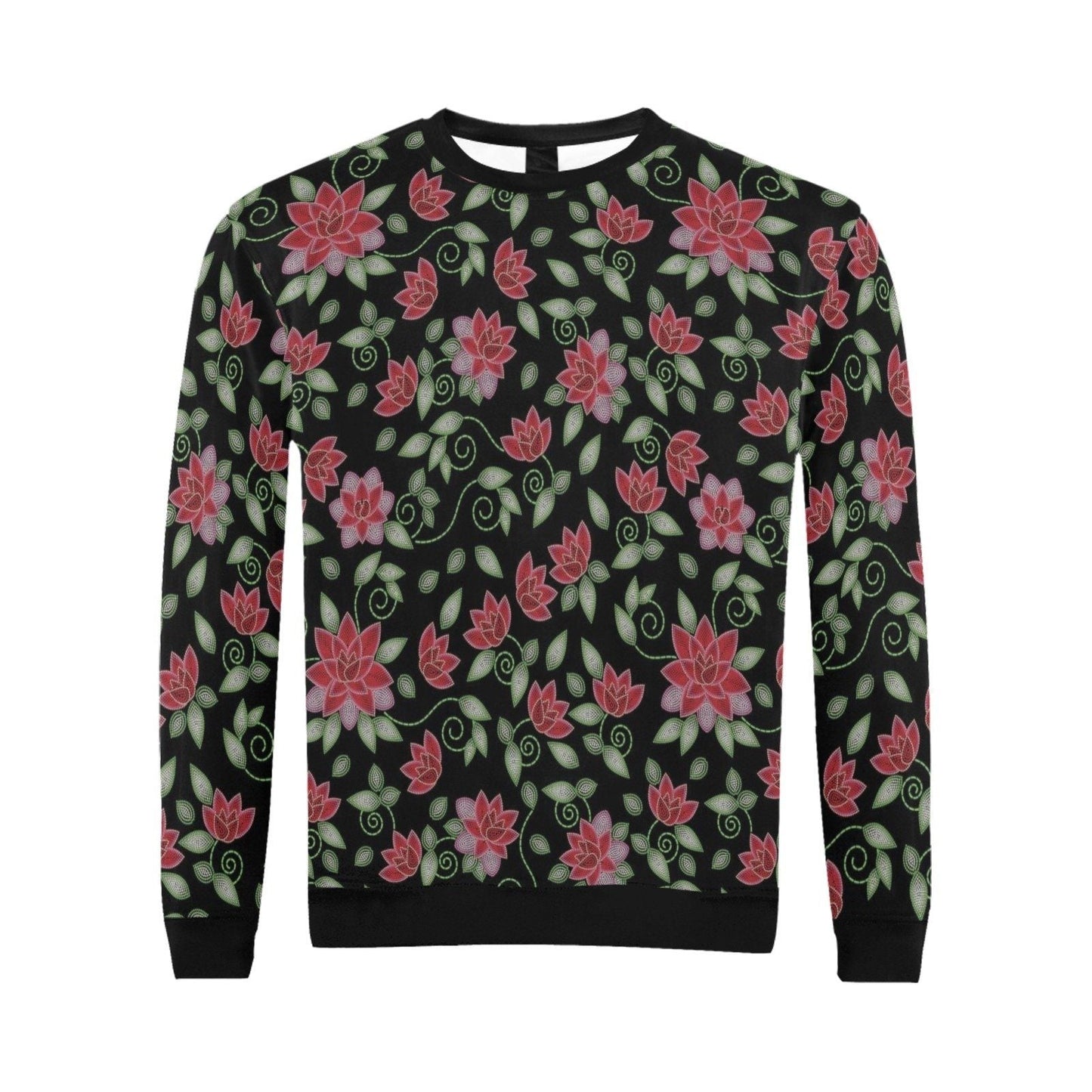 Red Beaded Rose All Over Print Crewneck Sweatshirt for Men (Model H18) shirt e-joyer 