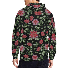 Load image into Gallery viewer, Red Beaded Rose All Over Print Full Zip Hoodie for Men (Model H14) All Over Print Full Zip Hoodie for Men (H14) e-joyer 
