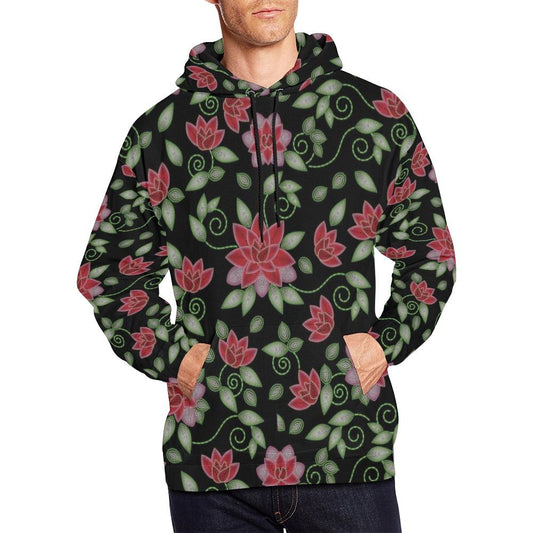 Red Beaded Rose All Over Print Hoodie for Men (USA Size) (Model H13) All Over Print Hoodie for Men (H13) e-joyer 