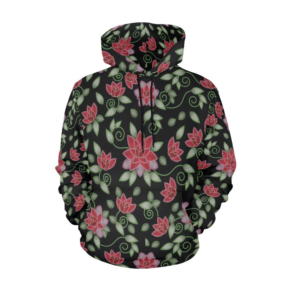 Red Beaded Rose All Over Print Hoodie for Men (USA Size) (Model H13) All Over Print Hoodie for Men (H13) e-joyer 