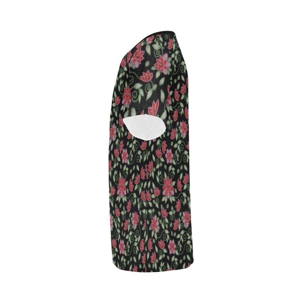 Red Beaded Rose All Over Print T-Shirt for Men (USA Size) (Model T40) All Over Print T-Shirt for Men (T40) e-joyer 