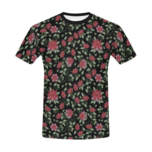 Red Beaded Rose All Over Print T-Shirt for Men (USA Size) (Model T40) All Over Print T-Shirt for Men (T40) e-joyer 