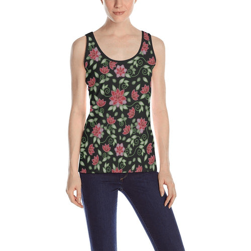 Red Beaded Rose All Over Print Tank Top for Women (Model T43) All Over Print Tank Top for Women (T43) e-joyer 