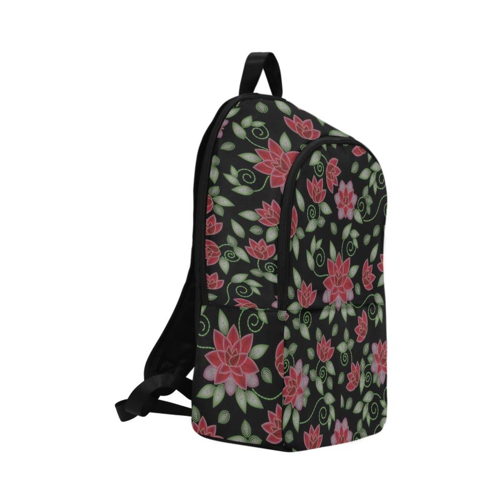 Red Beaded Rose Fabric Backpack for Adult (Model 1659) Casual Backpack for Adult (1659) e-joyer 