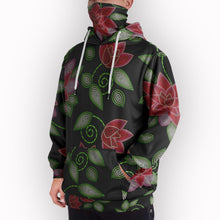 Load image into Gallery viewer, Red Beaded Rose Hoodie with Face Cover 49 Dzine 
