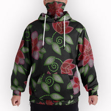 Load image into Gallery viewer, Red Beaded Rose Hoodie with Face Cover 49 Dzine 
