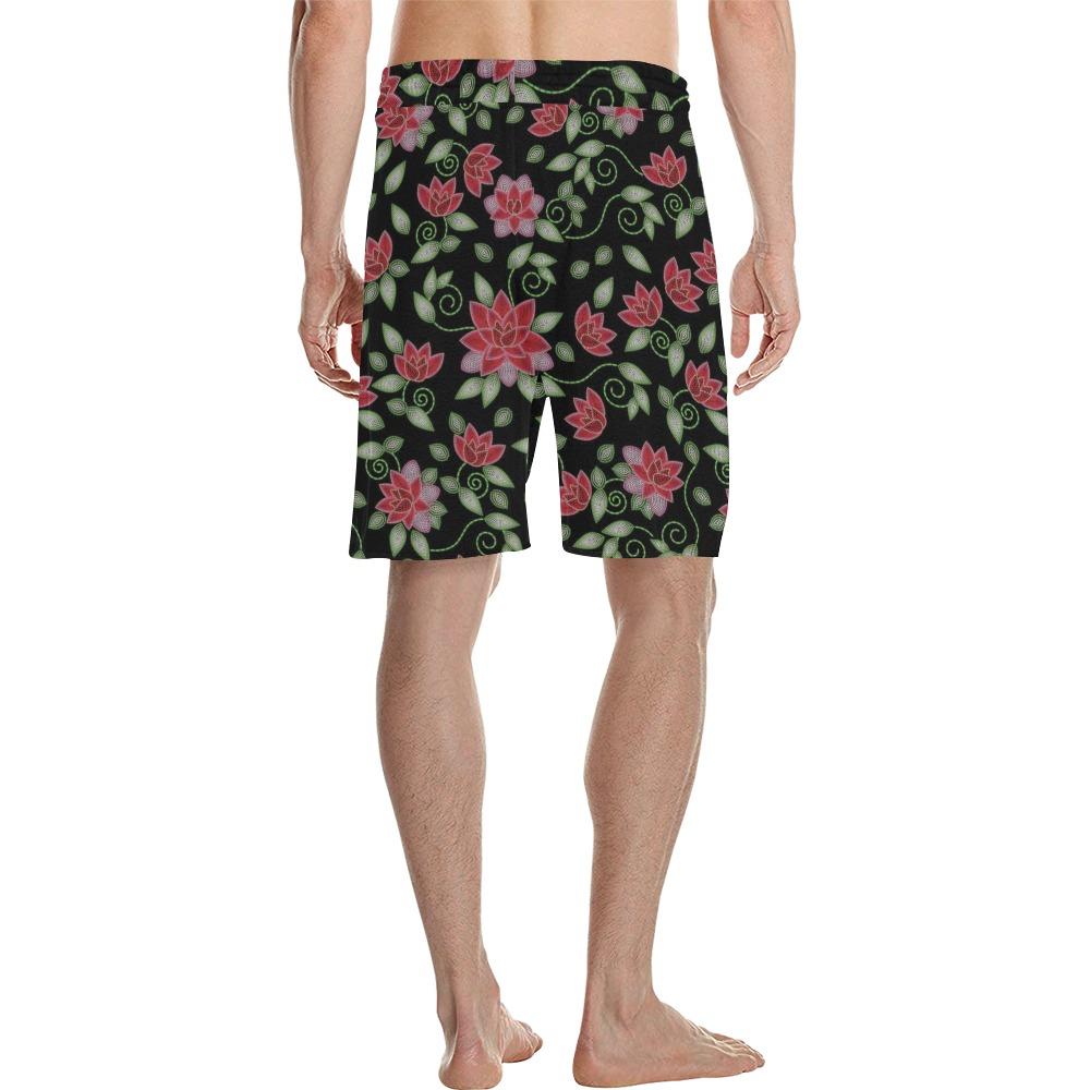 Red Beaded Rose Men's All Over Print Casual Shorts (Model L23) Men's Casual Shorts (L23) e-joyer 