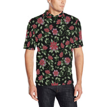 Load image into Gallery viewer, Red Beaded Rose Men&#39;s All Over Print Polo Shirt (Model T55) Men&#39;s Polo Shirt (Model T55) e-joyer 
