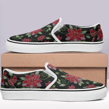 Load image into Gallery viewer, Red Beaded Rose Otoyimm Canvas Slip On Shoes otoyimm Herman 
