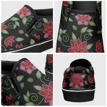 Load image into Gallery viewer, Red Beaded Rose Otoyimm Canvas Slip On Shoes otoyimm Herman 
