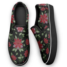 Load image into Gallery viewer, Red Beaded Rose Otoyimm Canvas Slip On Shoes otoyimm Herman 
