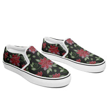 Load image into Gallery viewer, Red Beaded Rose Otoyimm Canvas Slip On Shoes otoyimm Herman 
