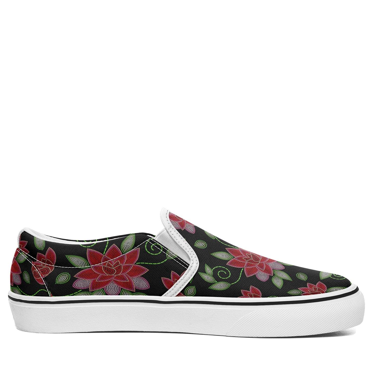 Red Beaded Rose Otoyimm Kid's Canvas Slip On Shoes otoyimm Herman 