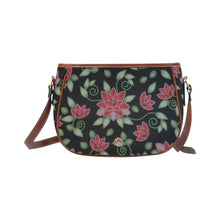 Load image into Gallery viewer, Red Beaded Rose Saddle Bag/Small (Model 1649) Full Customization bag e-joyer 
