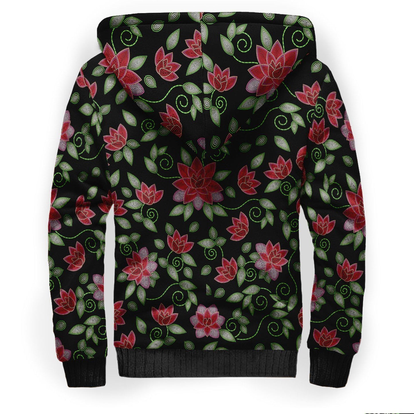 Red Beaded Rose Sherpa Hoodie hoodie Herman 