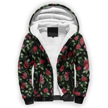 Load image into Gallery viewer, Red Beaded Rose Sherpa Hoodie hoodie Herman 
