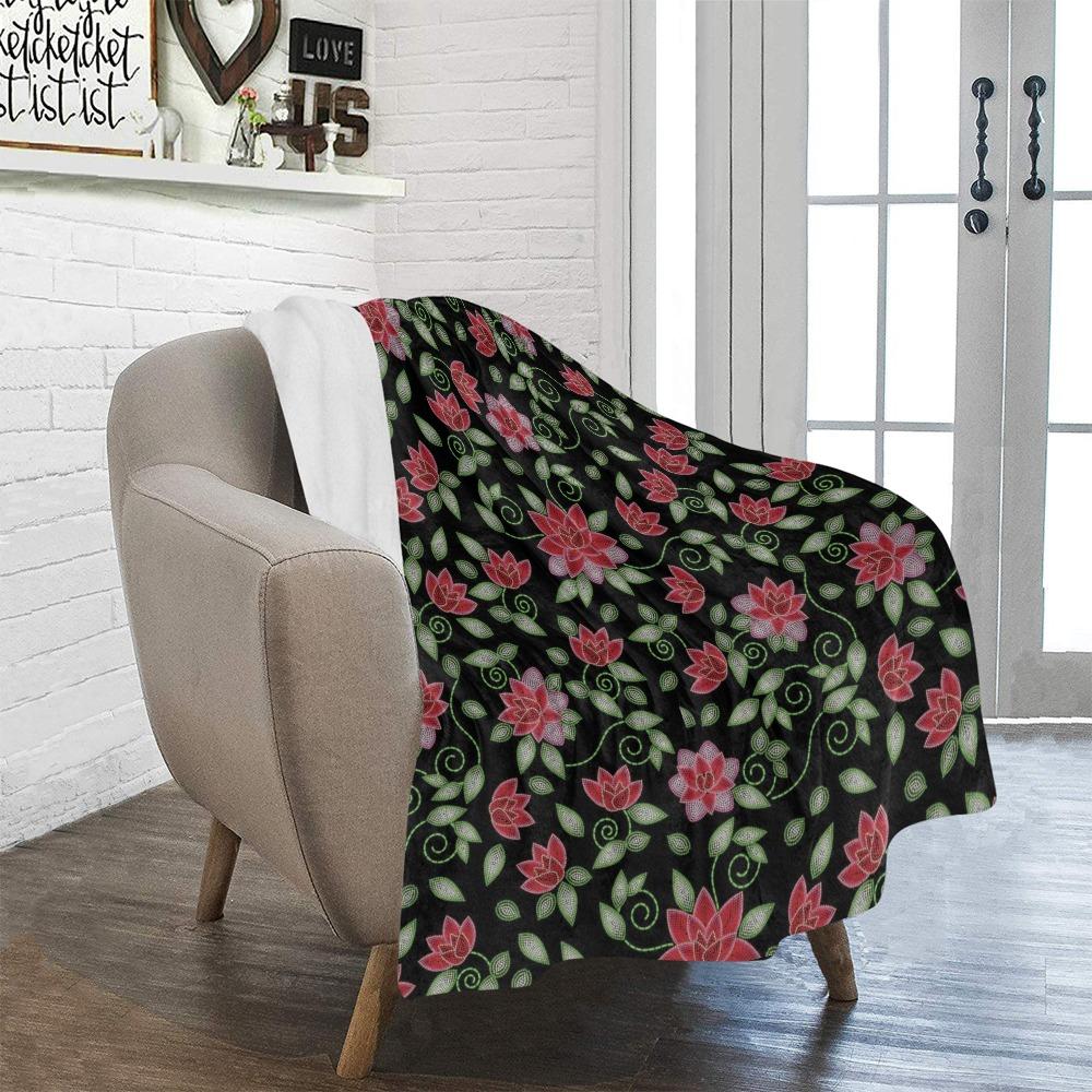 Red Beaded Rose Ultra-Soft Micro Fleece Blanket 40"x50" Ultra-Soft Blanket 40''x50'' e-joyer 