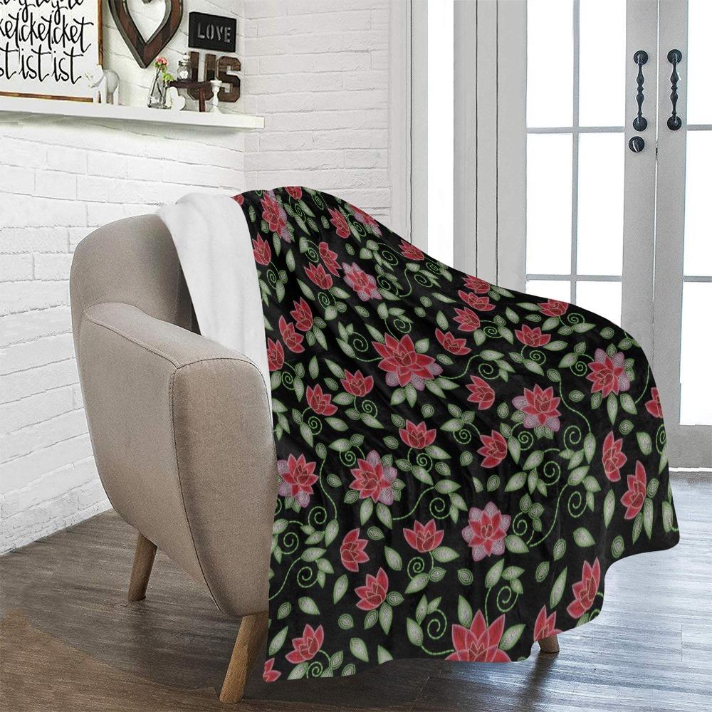 Red Beaded Rose Ultra-Soft Micro Fleece Blanket 50"x60" Ultra-Soft Blanket 50''x60'' e-joyer 