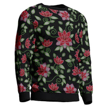 Load image into Gallery viewer, Red Beaded Rose Unisex Crewneck Long Sleeve Top 49 Dzine 
