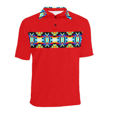 Load image into Gallery viewer, Red Blanket Strip - I Men&#39;s All Over Print Polo Shirt (Model T55) Men&#39;s Polo Shirt (Model T55) e-joyer 
