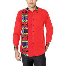Load image into Gallery viewer, Red Blanket Strip II Men&#39;s All Over Print Casual Dress Shirt (Model T61) Men&#39;s Dress Shirt (T61) e-joyer 
