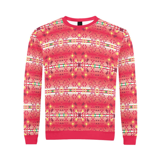 Red Pink Star All Over Print Crewneck Sweatshirt for Men (Model H18) shirt e-joyer 