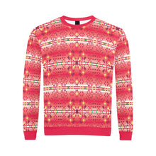 Load image into Gallery viewer, Red Pink Star All Over Print Crewneck Sweatshirt for Men (Model H18) shirt e-joyer 
