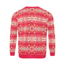 Load image into Gallery viewer, Red Pink Star All Over Print Crewneck Sweatshirt for Men (Model H18) shirt e-joyer 
