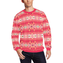 Load image into Gallery viewer, Red Pink Star All Over Print Crewneck Sweatshirt for Men (Model H18) shirt e-joyer 
