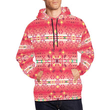 Load image into Gallery viewer, Red Pink Star All Over Print Hoodie for Men (USA Size) (Model H13) All Over Print Hoodie for Men (H13) e-joyer 
