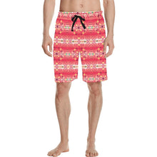 Load image into Gallery viewer, Red Pink Star Men&#39;s All Over Print Casual Shorts (Model L23) short e-joyer 
