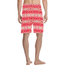 Load image into Gallery viewer, Red Pink Star Men&#39;s All Over Print Casual Shorts (Model L23) short e-joyer 
