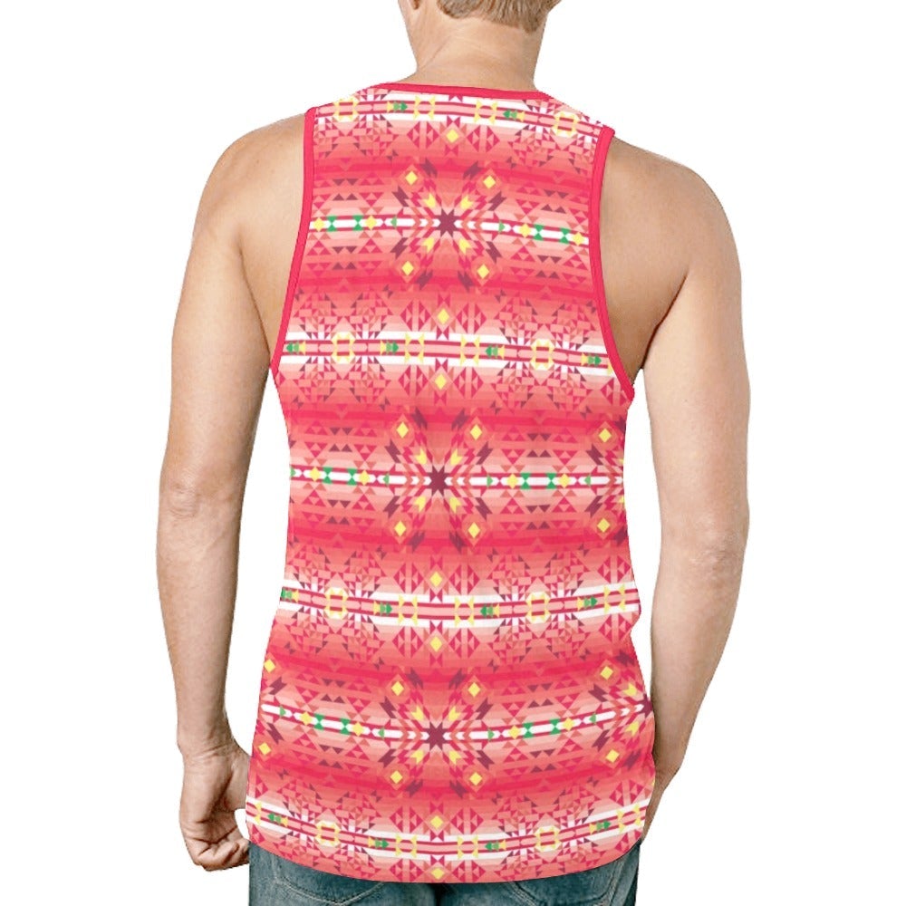 Red Pink Star New All Over Print Tank Top for Men (Model T46) tank top e-joyer 