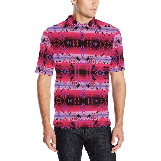 Red Star Men's All Over Print Polo Shirt (Model T55) Men's Polo Shirt (Model T55) e-joyer 