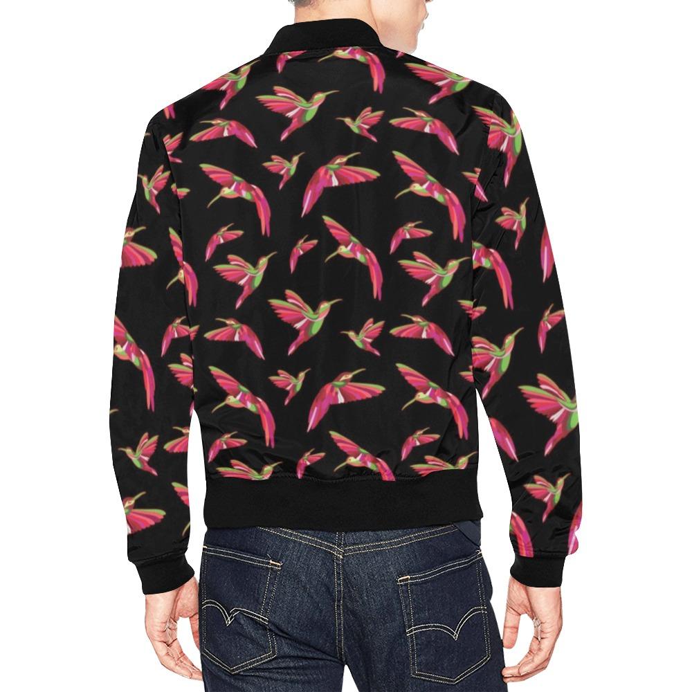 Red Swift Colourful Black All Over Print Bomber Jacket for Men (Model H19) All Over Print Bomber Jacket for Men (H19) e-joyer 