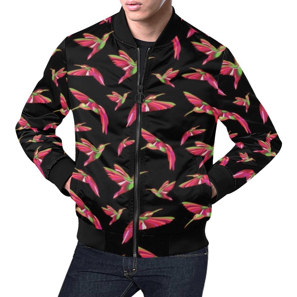 Red Swift Colourful Black All Over Print Bomber Jacket for Men (Model H19) All Over Print Bomber Jacket for Men (H19) e-joyer 