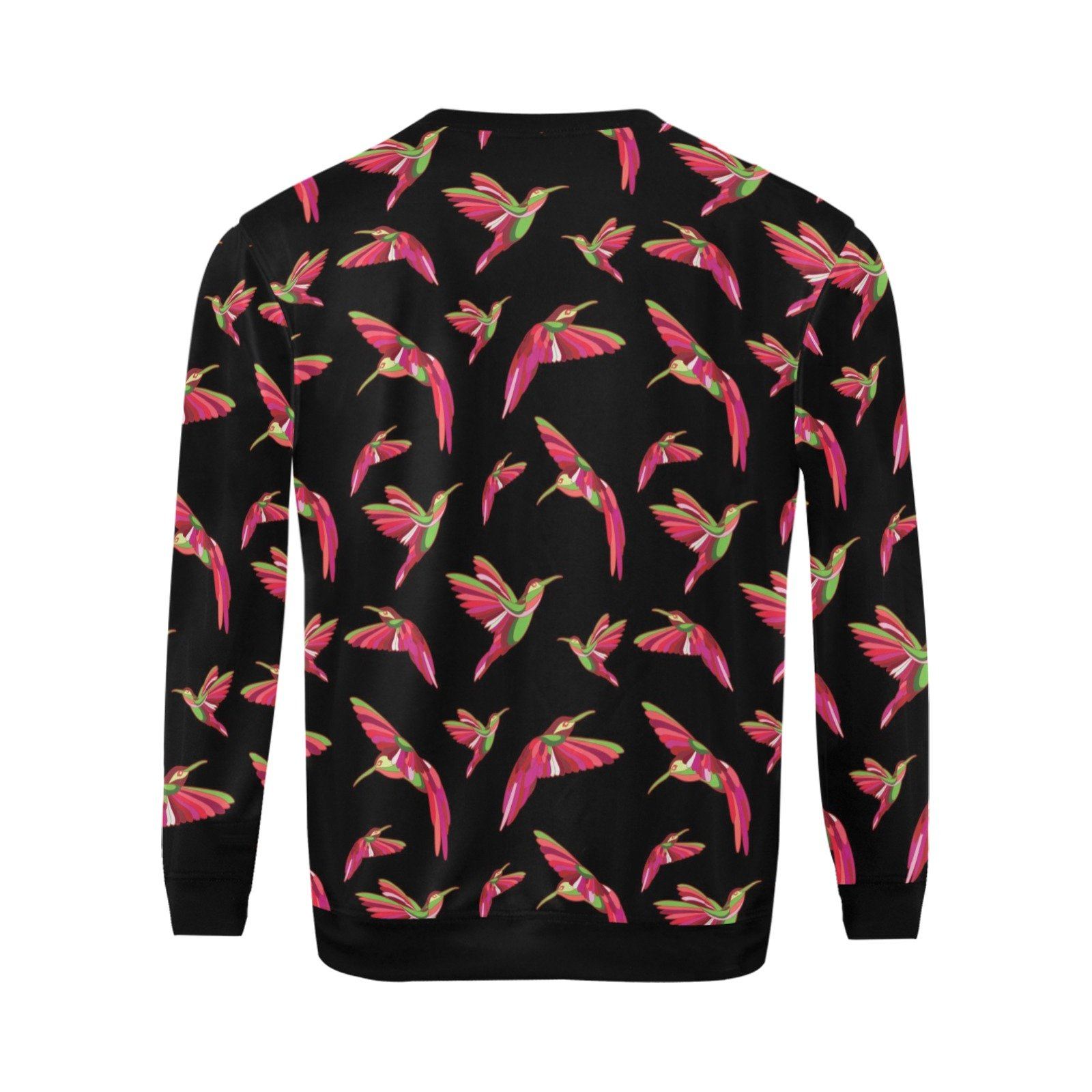 Red Swift Colourful Black All Over Print Crewneck Sweatshirt for Men (Model H18) shirt e-joyer 