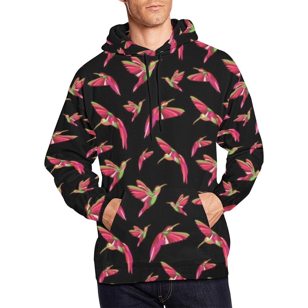 Red Swift Colourful Black All Over Print Hoodie for Men (USA Size) (Model H13) All Over Print Hoodie for Men (H13) e-joyer 