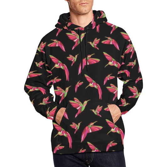 Red Swift Colourful Black All Over Print Hoodie for Men (USA Size) (Model H13) All Over Print Hoodie for Men (H13) e-joyer 