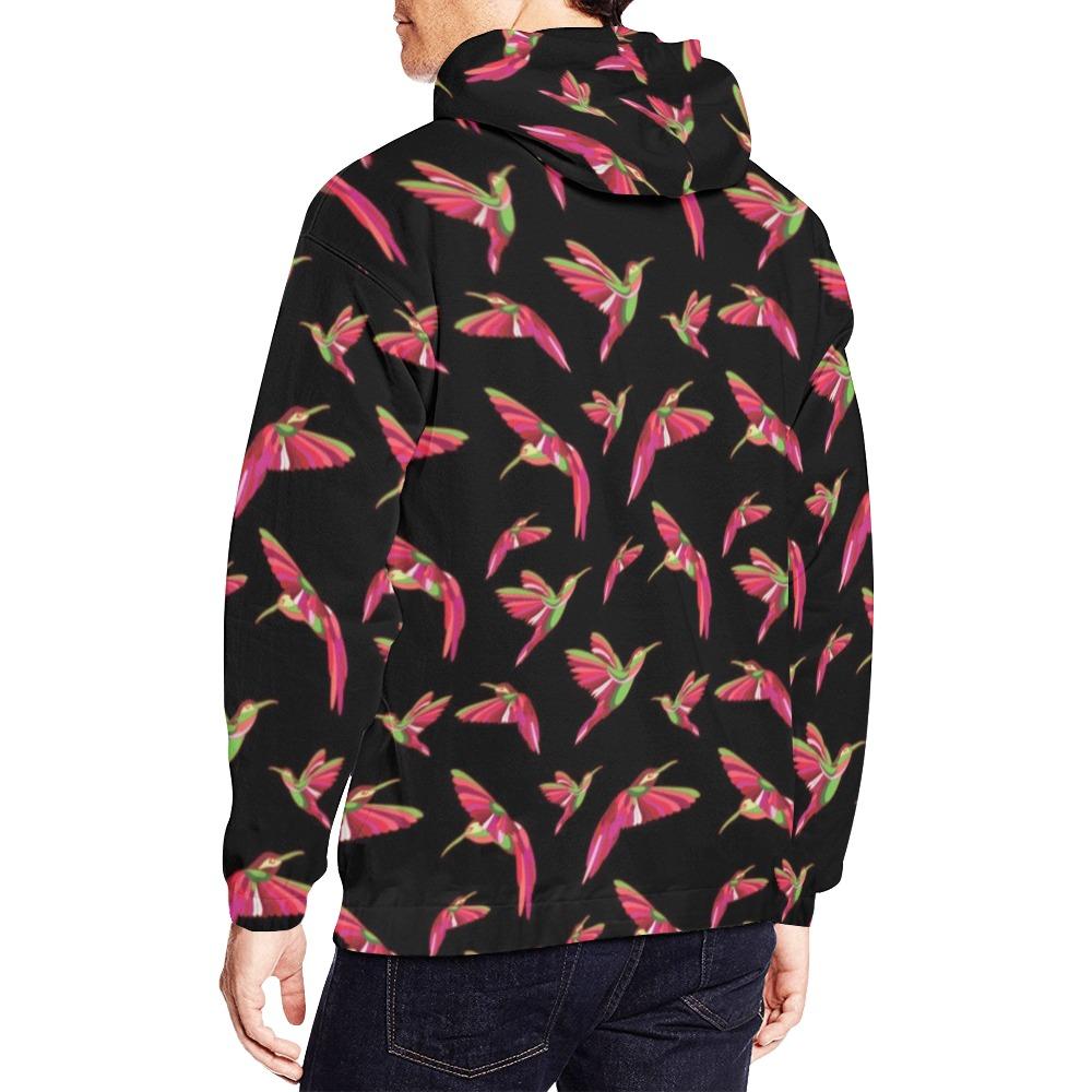 Red Swift Colourful Black All Over Print Hoodie for Men (USA Size) (Model H13) All Over Print Hoodie for Men (H13) e-joyer 