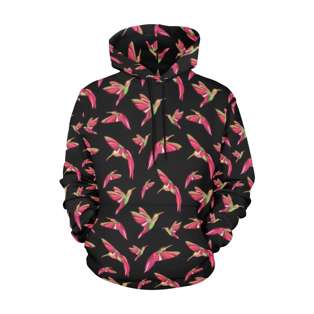 Red Swift Colourful Black All Over Print Hoodie for Women (USA Size) (Model H13) All Over Print Hoodie for Women (H13) e-joyer 