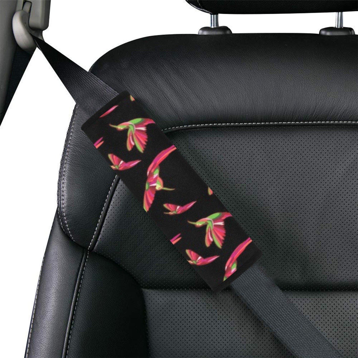 Red Swift Colourful Black Car Seat Belt Cover 7''x12.6'' (Pack of 2) Car Seat Belt Cover 7x12.6 (Pack of 2) e-joyer 