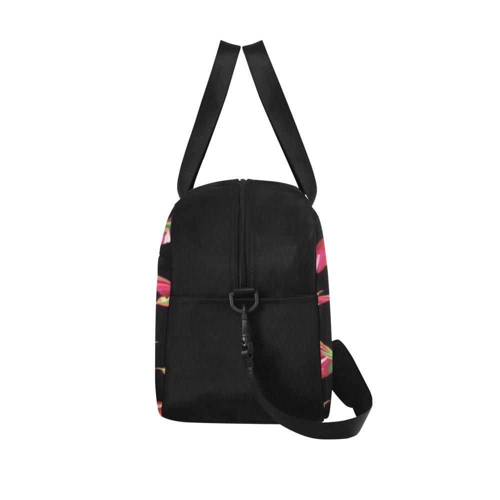 Red Swift Colourful Black Fitness Handbag (Model 1671) Fitness Handbag (1671) e-joyer 