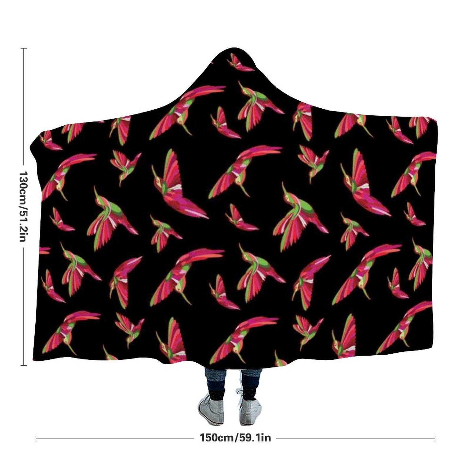 Red Swift Colourful Black Hooded Blanket blanket 49 Dzine 