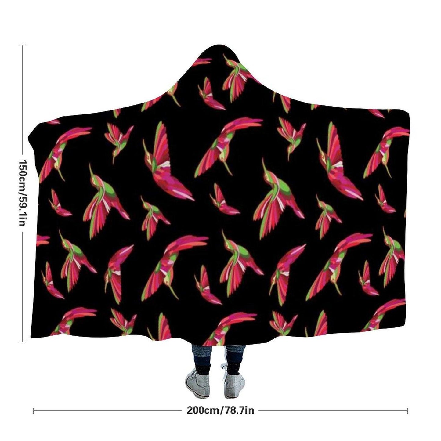 Red Swift Colourful Black Hooded Blanket blanket 49 Dzine 