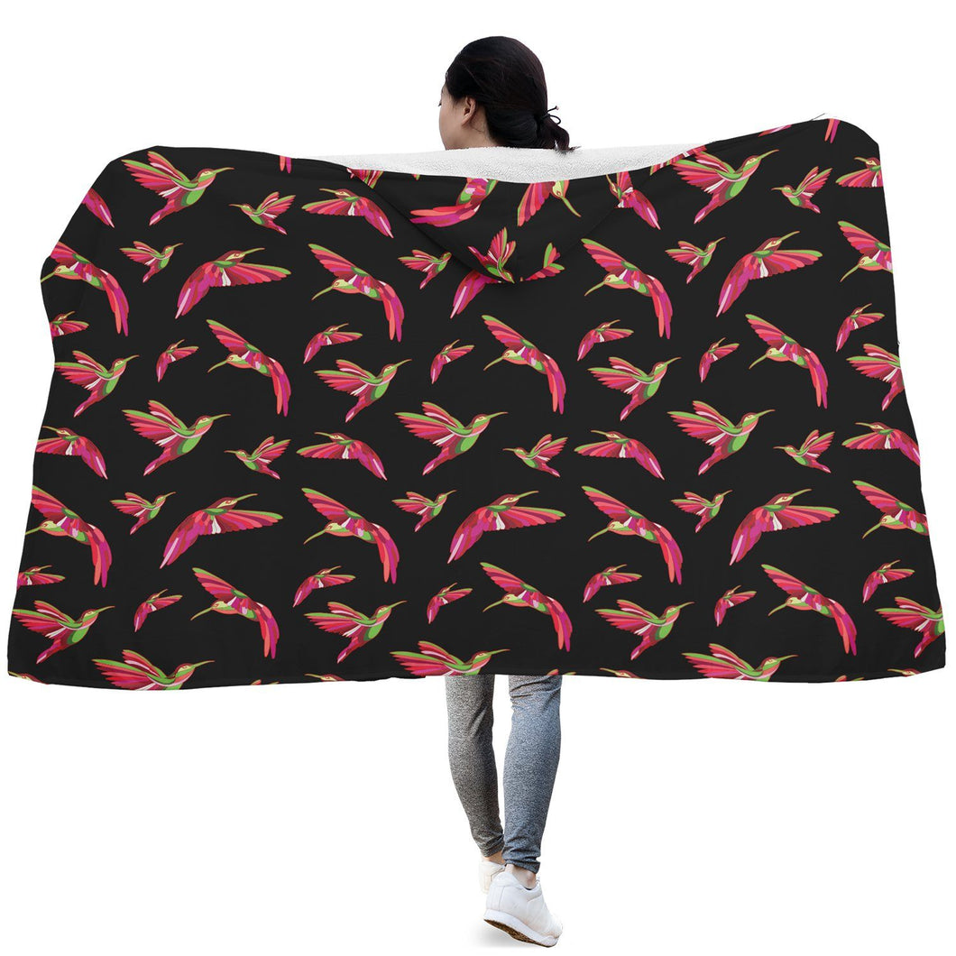 Red Swift Colourful Black Hooded Blanket blanket 49 Dzine 