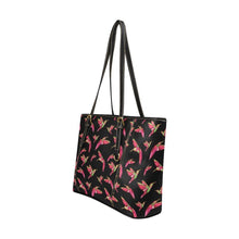 Load image into Gallery viewer, Red Swift Colourful Black Leather Tote Bag/Large (Model 1640) Leather Tote Bag (1640) e-joyer 
